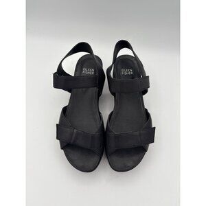Women’s Eileen Fisher Size 7 1/2 Black Leather Sandals